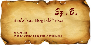 Szűcs Boglárka névjegykártya