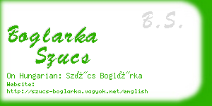 boglarka szucs business card